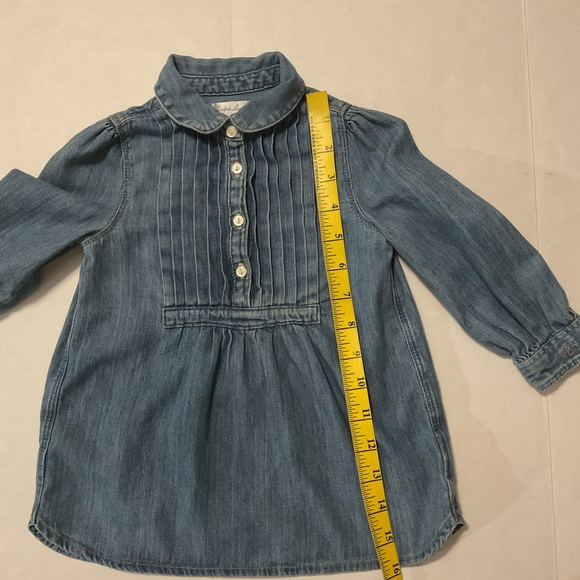 Ralph Lauren Baby Girl Chambray Denim Pintuck Shirt Long Sleeve - Picture 3 of 9